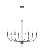 Newland 34 Wide 8Light Chandelier Matte Black