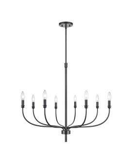 Newland 34 Wide 8Light Chandelier Matte Black