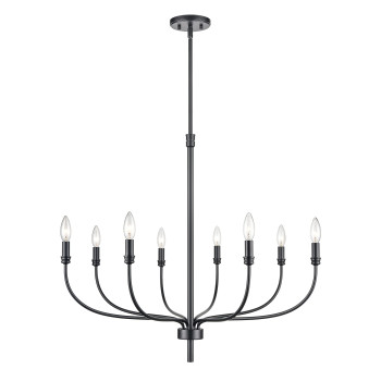 Newland 34 Wide 8Light Chandelier Matte Black