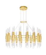 36 Light Chandelier With Satin Gold Finish