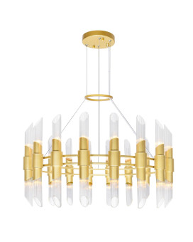 36 Light Chandelier With Satin Gold Finish