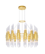 32 Light Chandelier With Satin Gold Finish