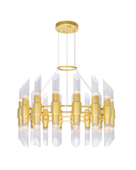 32 Light Chandelier With Satin Gold Finish