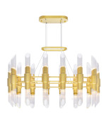 28 Light Chandelier With Satin Gold Finish