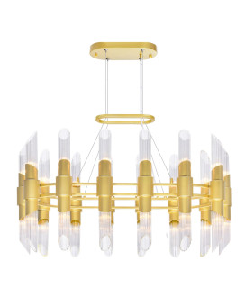 28 Light Chandelier With Satin Gold Finish