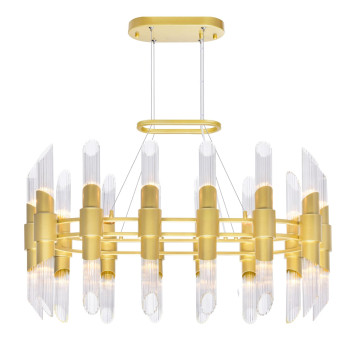 28 Light Chandelier With Satin Gold Finish