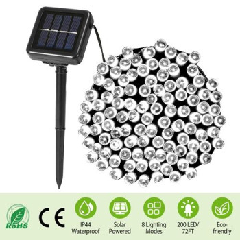 Solar String Lights Led Solar Power Fairy String Light 22M 200 Leds 8 Lighting Mode White Light Waterproof Starry String Lights