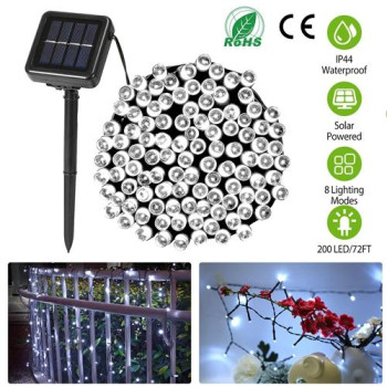 Solar String Lights Led Solar Power Fairy String Light 22M 200 Leds 8 Lighting Mode White Light Waterproof Starry String Lights