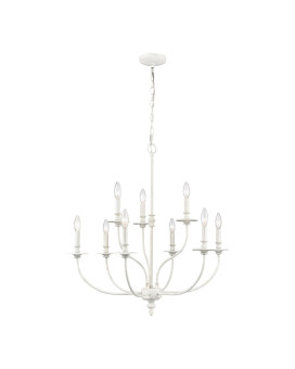 Hartford 29 Wide 9Light Chandelier Farmhouse White