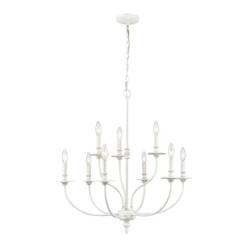 Hartford 29 Wide 9Light Chandelier Farmhouse White