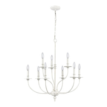 Hartford 29 Wide 9Light Chandelier Farmhouse White