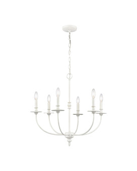 Hartford 25 Wide 6Light Chandelier Farmhouse White