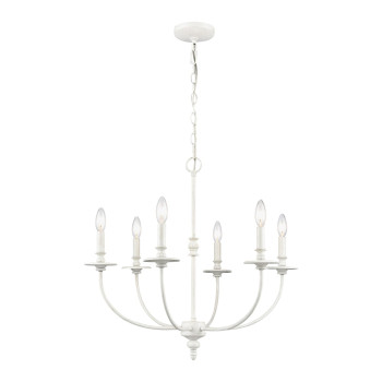 Hartford 25 Wide 6Light Chandelier Farmhouse White