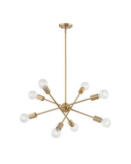 Module 22 Wide 8Light Chandelier Burnished Brass