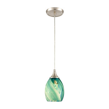 Caress 5 Wide 1Light Mini Pendant Satin Nickel