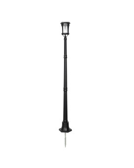 Gama Sonic Aurora Bulb Solar Light Black Outdoor Solar Post Light Lamp With Post