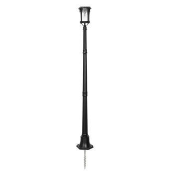 Gama Sonic Aurora Bulb Solar Light Black Outdoor Solar Post Light Lamp With Post