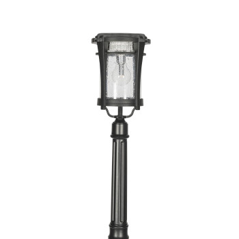 Gama Sonic Aurora Bulb Solar Light Black Outdoor Solar Post Light Lamp With Post