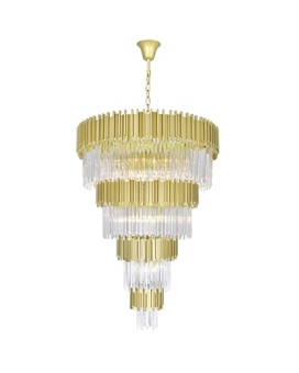 Deco 34 Light Down Chandelier With Medallion Gold Finish