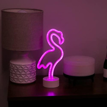 Led Neon Light Sign Room Decoration Usb Or Battery Powered Dorm Decoration Pink Flamingo Ns1906031