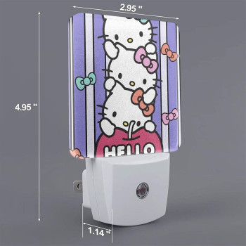 Hello Kitty Happy Led Night Light Lamp With Smart Sensor Dusk To Dawn Sensor Cool White Lights For Bathroom Hallway Decor Bedroo