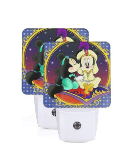 Mickey And Minnie Led Night Light Lamp With Smart Sensor Dusk To Dawn Sensor Cool White Lights For Bathroom Hallway Decor Bedroo