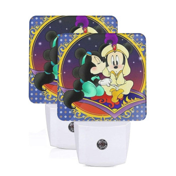 Mickey And Minnie Led Night Light Lamp With Smart Sensor Dusk To Dawn Sensor Cool White Lights For Bathroom Hallway Decor Bedroo