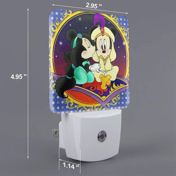 Mickey And Minnie Led Night Light Lamp With Smart Sensor Dusk To Dawn Sensor Cool White Lights For Bathroom Hallway Decor Bedroo