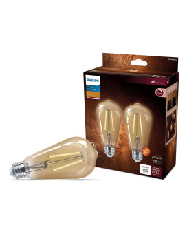 Philips Led Vintage Flickerfree Amber Spiral St19 Dimmable Eyecomfort Technology 400 Lumen Amber Light2000K 65W60W Ti