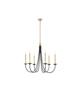 Cohen 36 Inch Pendant In Black And Brass