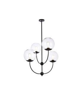 Lennon 315 Inch Pendant In Black With Clear Shade