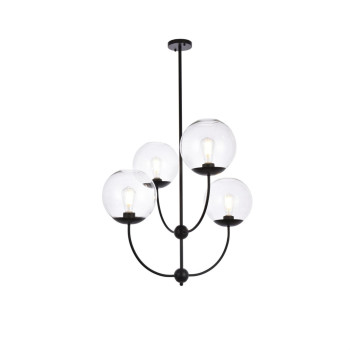 Lennon 315 Inch Pendant In Black With Clear Shade