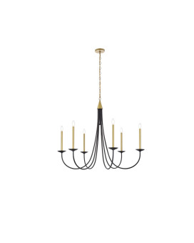 Cohen 42 Inch Pendant In Black And Brass