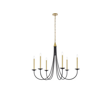 Cohen 42 Inch Pendant In Black And Brass