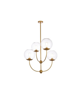 Lennon 315 Inch Pendant In Brass With Clear Shade