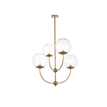 Lennon 315 Inch Pendant In Brass With Clear Shade