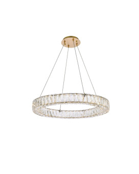 Monroe 26 Inch Led Round Single Pendant In Gold