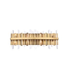 Serena 30 Inch Crystal Bath Sconce In Satin Gold