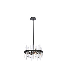 Serena 16 Inch Crystal Round Pendant In Black