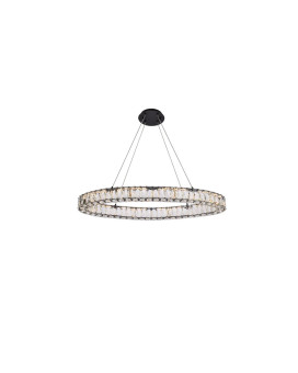 Monroe 36 Inch Led Oval Single Pendant In Black