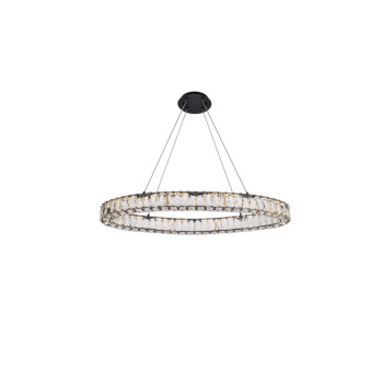 Monroe 36 Inch Led Oval Single Pendant In Black