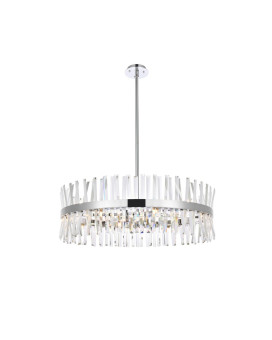 Serephina 36 Inch Crystal Round Chandelier Light In Chrome