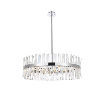 Serephina 36 Inch Crystal Round Chandelier Light In Chrome