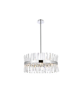 Serephina 25 Inch Crystal Round Pendant Light In Chrome