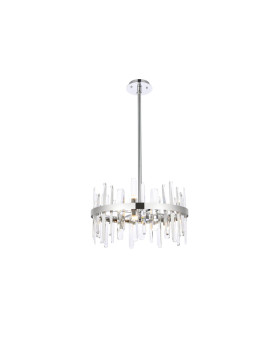 Serena 20 Inch Crystal Round Pendant In Chrome