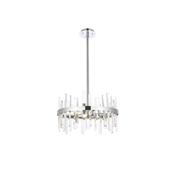 Serena 20 Inch Crystal Round Pendant In Chrome