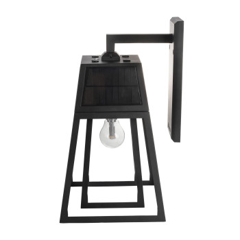 Gama Sonic Aria Solar Outdoor Wall Light Upscale Designer Grade Sconce Warm White 2700K Led Black Cast Aluminum And Glass For