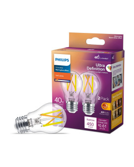 Philips Led Flickerfree Clear Dimmable A15 Light Bulb Eyecomfort Technology 450 Lumen Soft White 2700K 5W40W E26 B