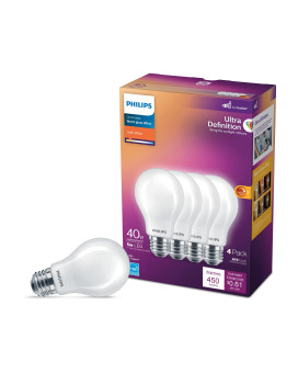 Philips Led Flickerfree Frosted Dimmable A19 Light Bulb Eyecomfort Technology 800 Lumen Soft White 2700K 8W60W E26