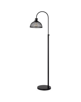 61 Inch Modern Floor Lamp Hanging Mesh Shade Metal Base Black